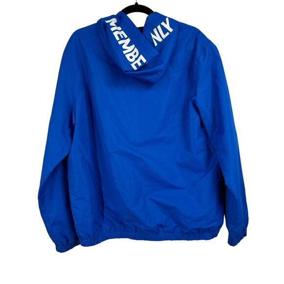 Members Only Solid Popover Windbreaker Large‎ Blue Black - Picture 4 of 11